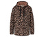 Hoodie mit Leopardenmuster, Kapuze und Kordelzug.