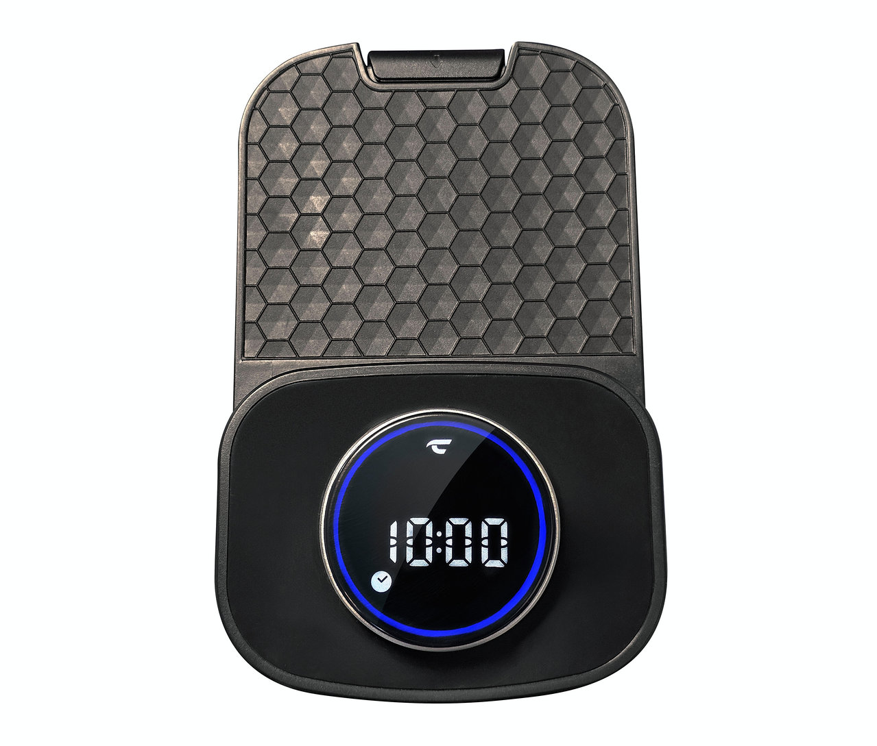 Schwarzer Elliptical Ergometer FitWheel Pro mit digitaler Anzeige, die 10:00 anzeigt.