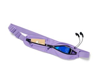 Fliederfarben mit schwarzem Zipper