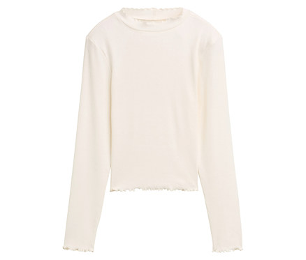 Tom Tailor Kinder-Ripp-Langarmshirt, cremeweiß