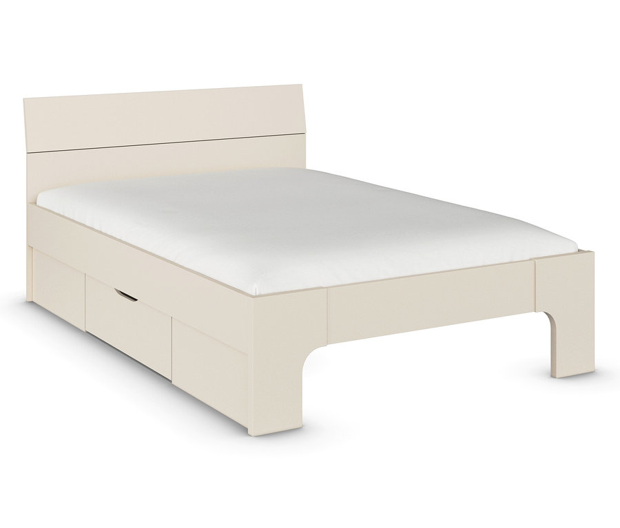 Beiges Bett »Frieda«, 140 cm breit.