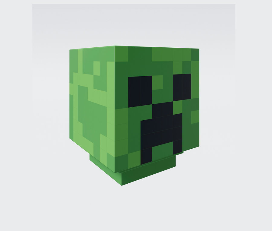 Grüne Minecraft LED Dekoleuchte, Creeper.