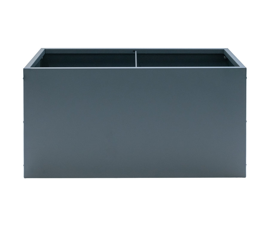 Anthrazitfarbener Herstera Garden Pflanzkasten, ca. 50 x 50 x 100 cm.