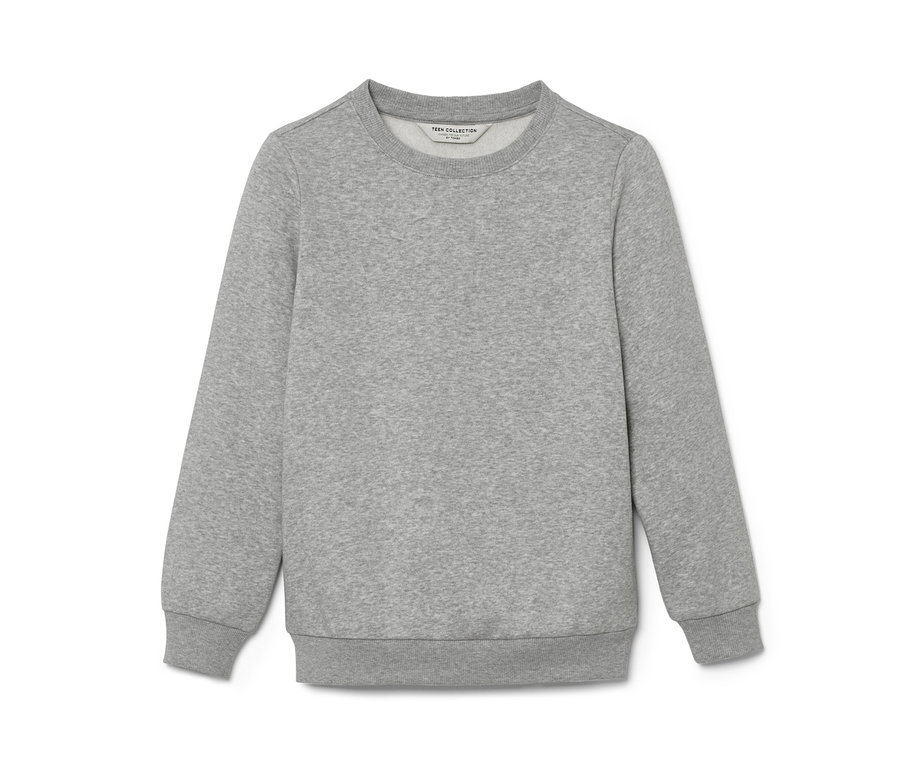 Graues Kinder-Sweatshirt mit angerauter Innenseite.