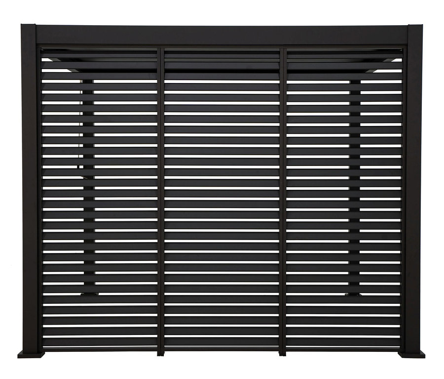 Leco Premium Pergola, 3 x 4 m, inkl. 2 Seitenwänden, anthrazit.