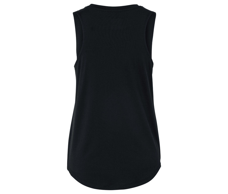 Schwarzes Tanktop von hinten gezeigt.