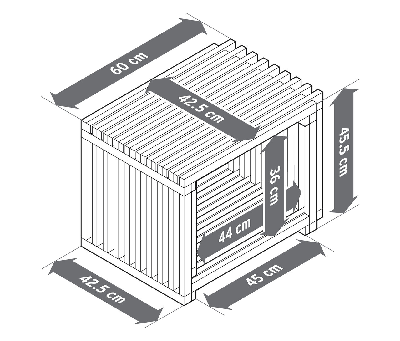 Draufsicht des ausziehbaren Couchtischs "FLEKSIBEL" mit Größenangaben.