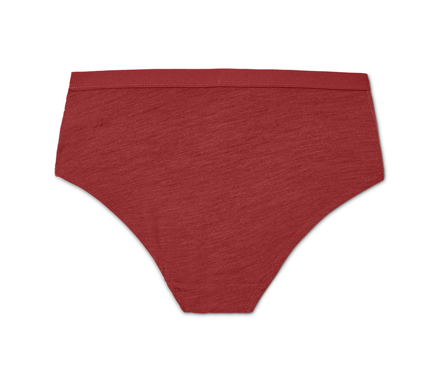 Rote Sport-Unterwäsche mit Merinowolle.