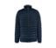 Eine marineblaue Steppjacke.