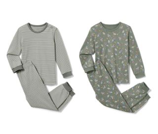1x Einhorn-Alloverprint, 1x weiß-rosé gestreift