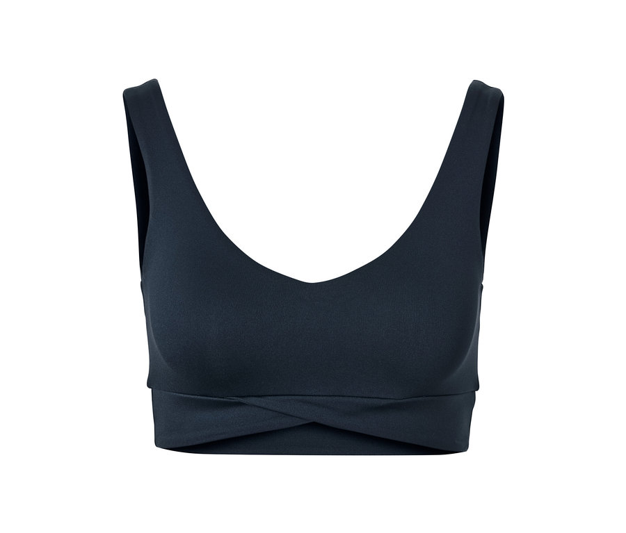 Detailansicht eines Sport-Bustiers, navy.