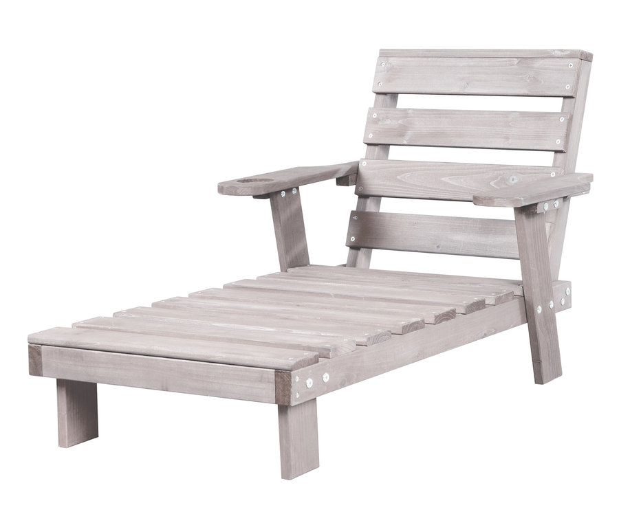Graue roba Outdoor-Kinderliege aus Holz.