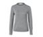 Grau melierter Feinstrickpullover.