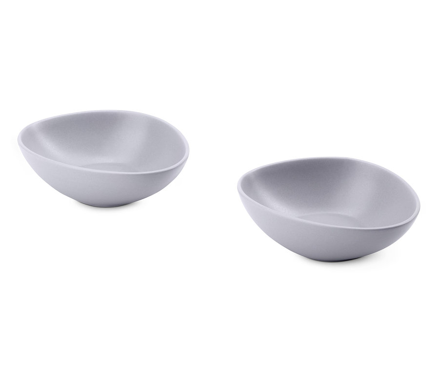 Zwei graue 2er-Set Schalen auf weißem Hintergrund.