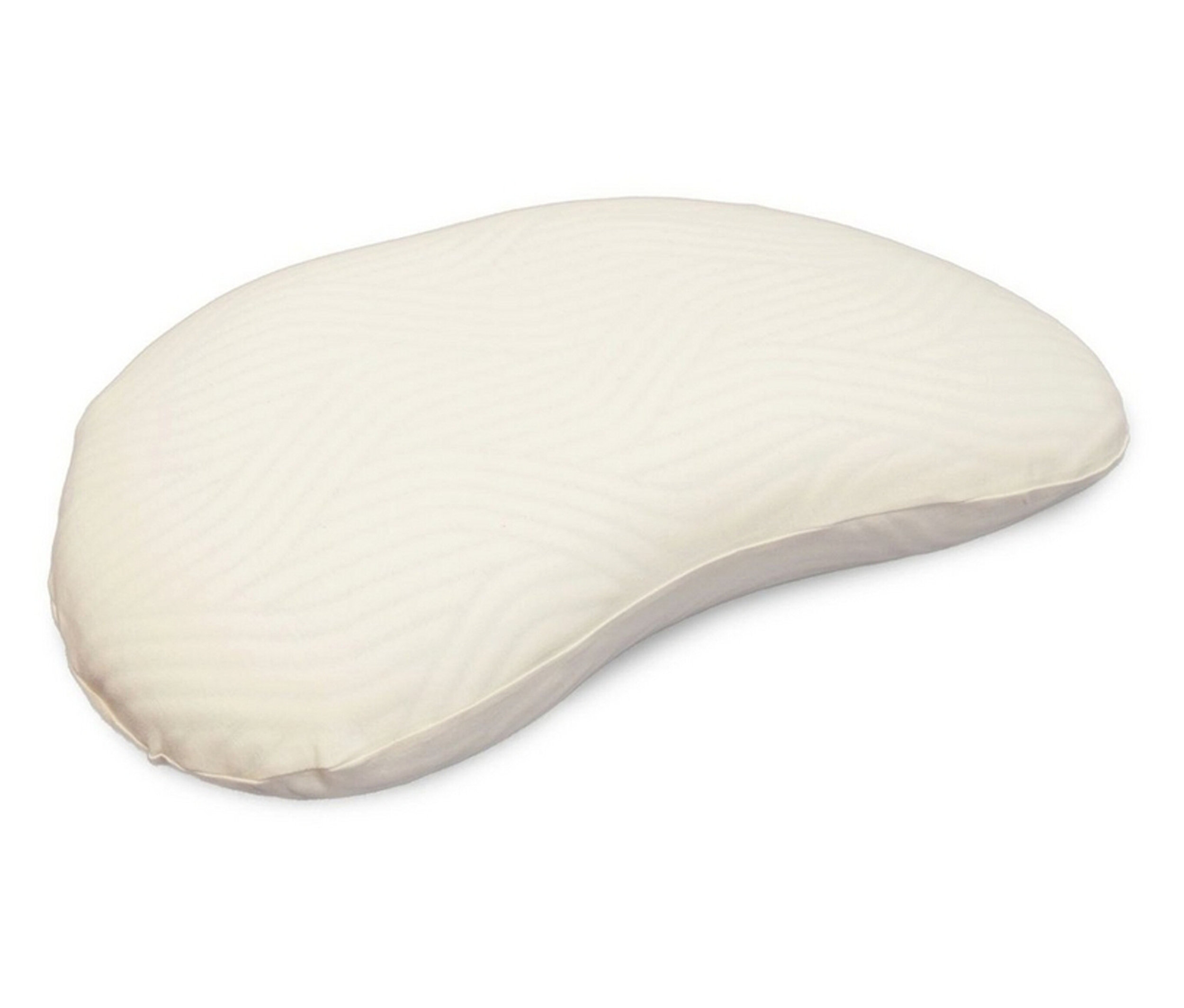 Beiger TEMPUR® »Curve« Kissenbezug liegt auf einem weißen Hintergrund.