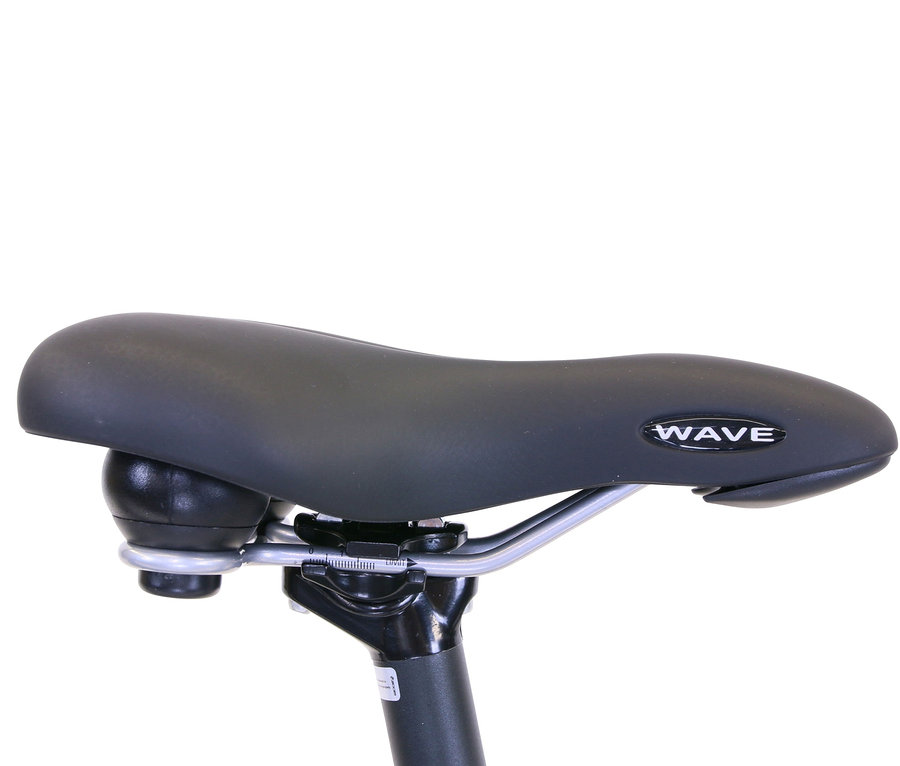 Detailansicht eines Fahrradsattels.