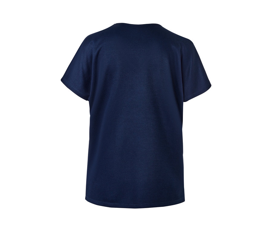 Dunkelblaues, strukturiertes Shirt.