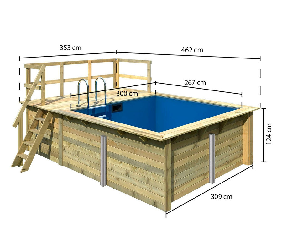 Karibu Rechteck-Gartenpool-Set »Modell 1«, ca. 460 x 350 cm.