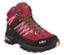 Ein roter CMP Wanderschuh mit schwarzen Akzenten, Schnürsenkeln und Logo.