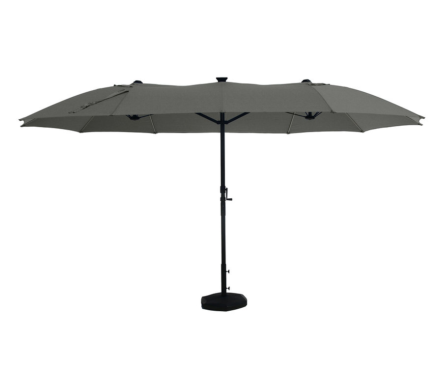 LECO Doppel-Sonnenschirm* mit LED-Beleuchtung, oval, ca. 270 x 460 cm, anthrazit.