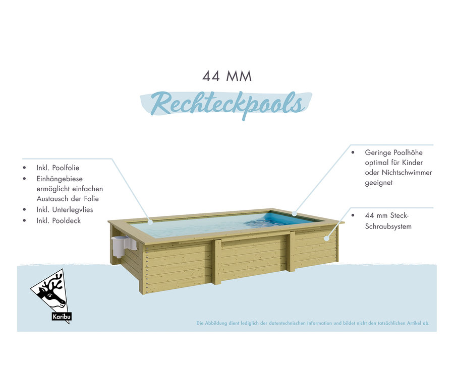 Abbildung des Karibu Gartenpool-Sets, ca. 305 x 182 cm.