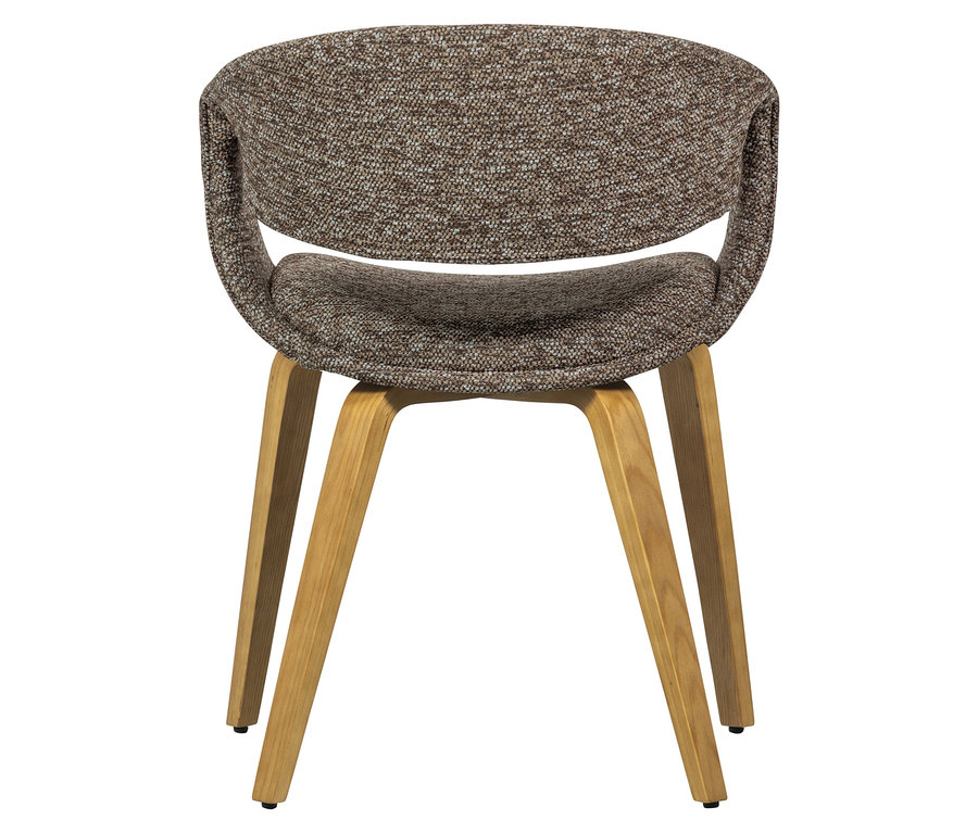 Brauner WOOOD Esszimmerstuhl »Yossi« mit naturfarbenem Holzfuß aus einem 2er-Set.