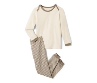 Beige mit hellbraun melierten Streifen