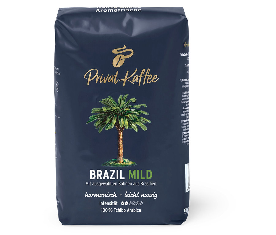 Privat Kaffee Brazil Mild - 500g Ganze Bohne