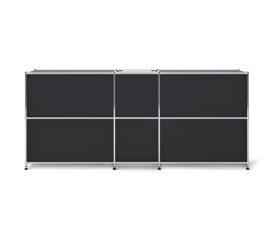 Schwarzes Sideboard Metall »CN3« mit 4 Klappenfächern.