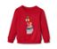 Rotes Kinder-Sweatshirt mit angerauter Innenseite und einem Aufdruck eines Tieres mit Luftballons.