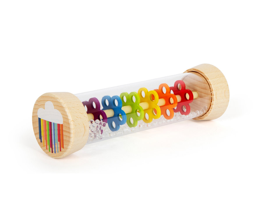 small foot Motorikspiele-Set »Regenbogen« mit bunten Blumen in einer transparenten Röhre.