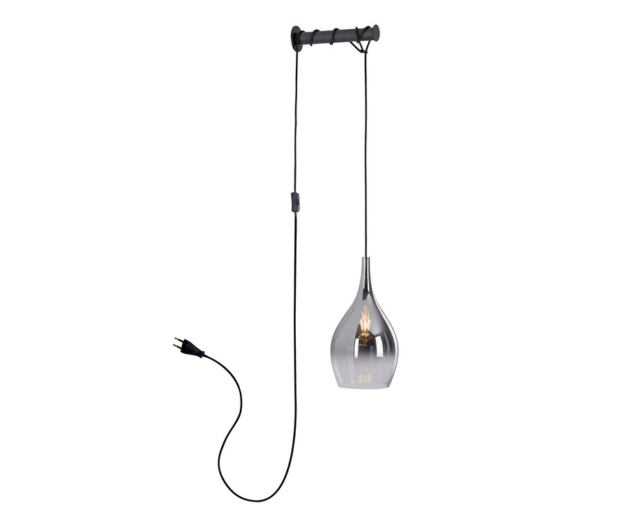 Paul Neuhaus Wandleuchte »Pilua« Hängelampe mit schwarzem Kabel und Stecker.