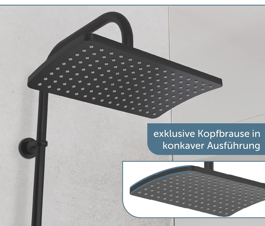 Schwarzes Überkopfbrause-Set »Mallorca«.