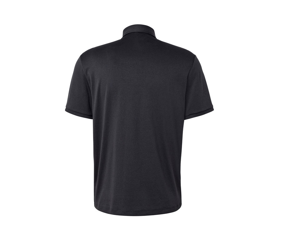 Anthrazitfarbenes Funktions-Poloshirt von hinten.