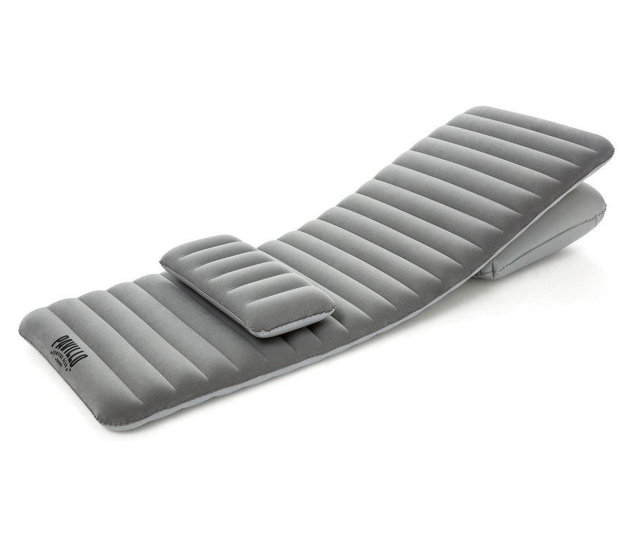 Graue Pavillo Luftmatratze »Flexchoice Single« auf weißem Hintergrund.
