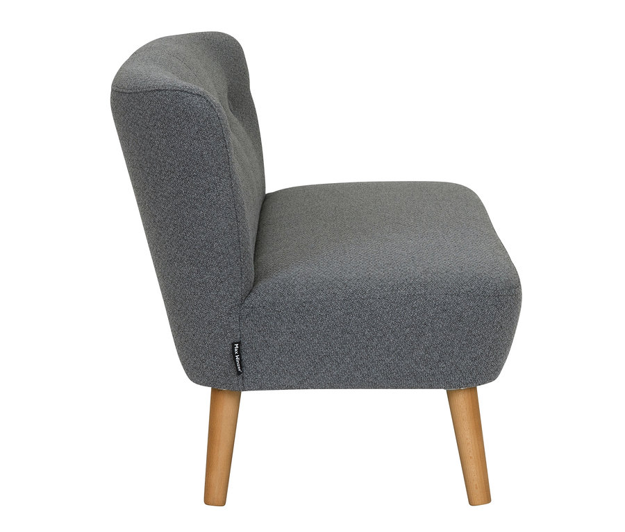 Detailansicht von der Seite des anthrazitfarbenen Kindersofas 2-Sitzer »Dolly«.