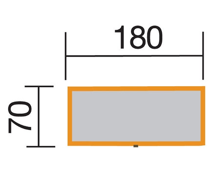Abbildung der Maße der WEKA Garten- und Terrassentruhe.