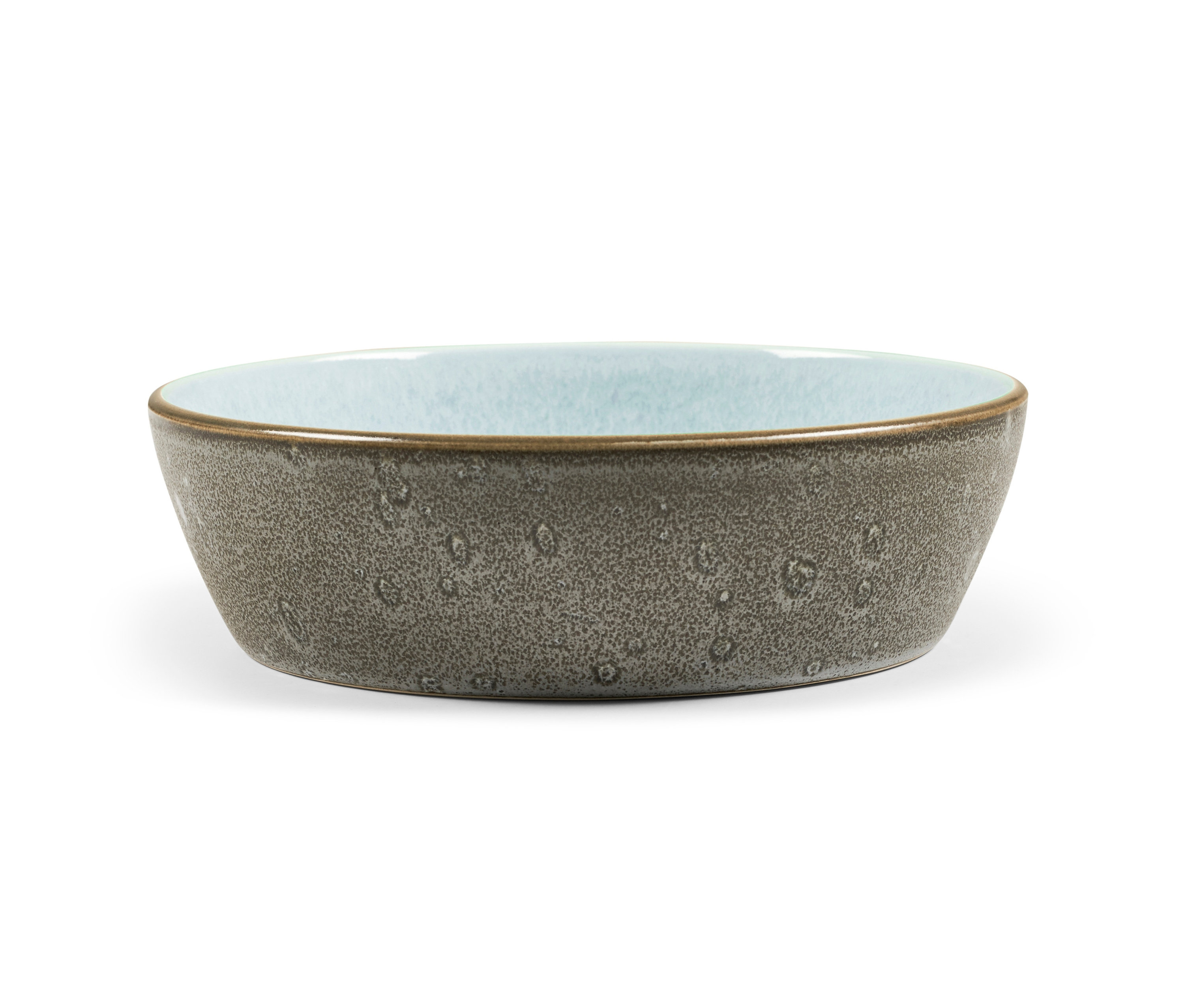 Eine grau-blaue Bitz »Gastro« Suppenschüssel, 18 cm Durchmesser.