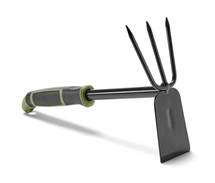 Nahaufnahme einer Garten-Doppelhacke.