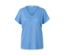 Hellblaues, strukturiertes Shirt mit V-Ausschnitt.