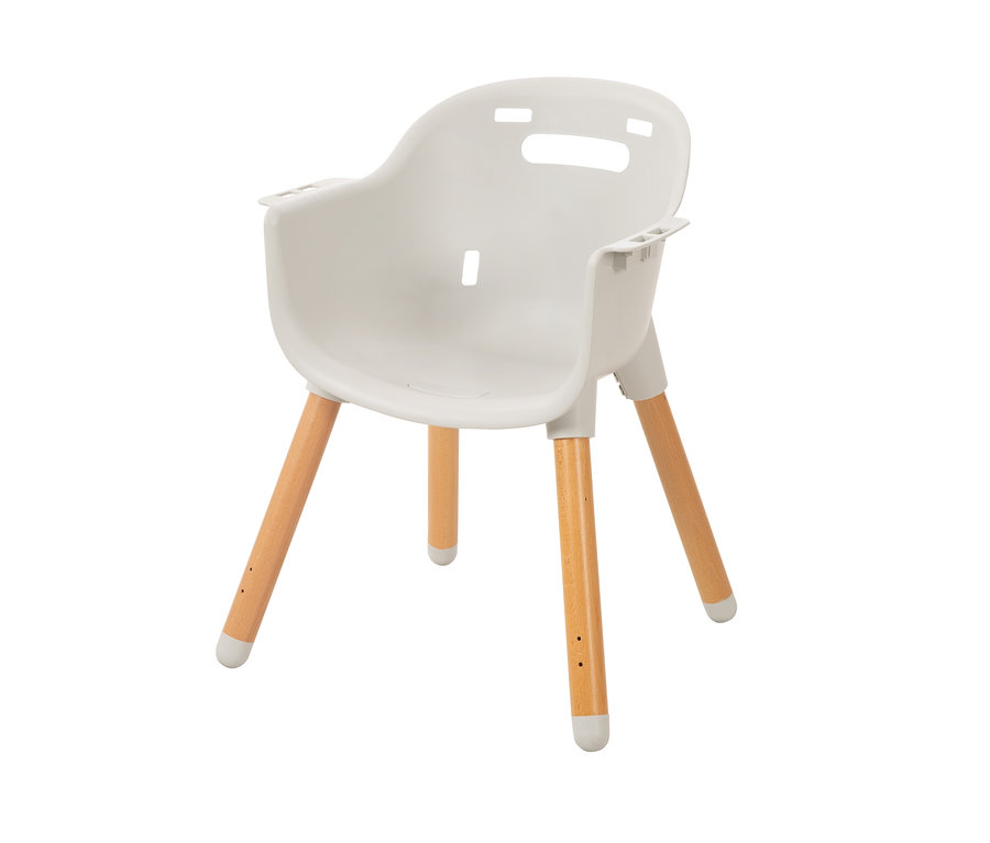 Grauer roba 2-in-1-Hochstuhl »Style Up wood« mit Holzbeinen.