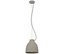 Beige Hängelampe mit schwarzem Kabel.