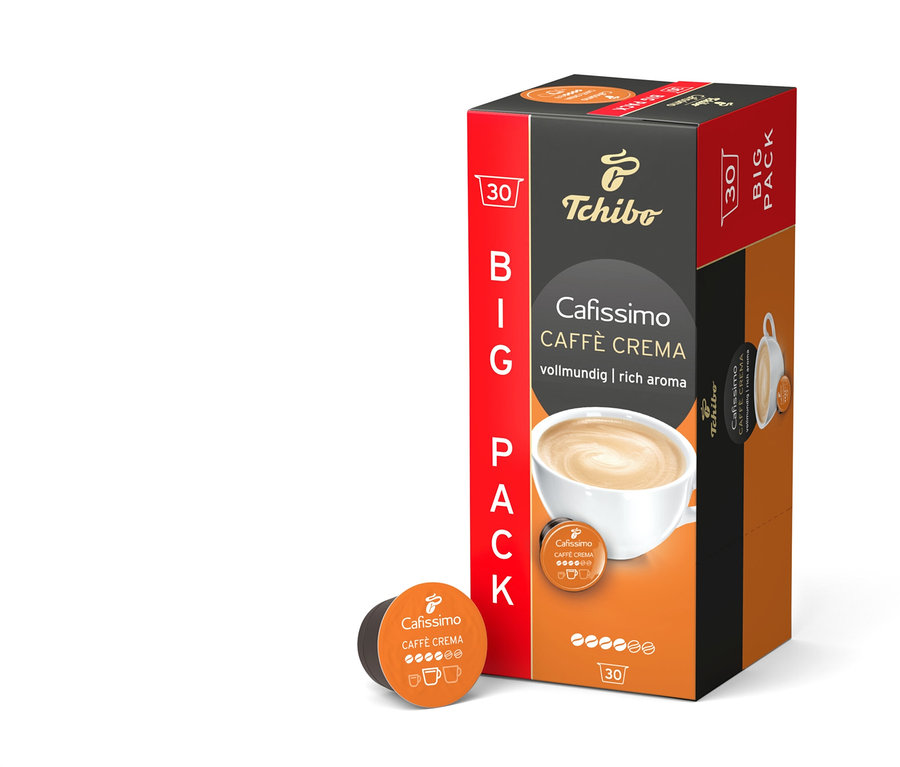 Packung Cafissimo Caffè Crema vollmundig - 30 Kapseln.