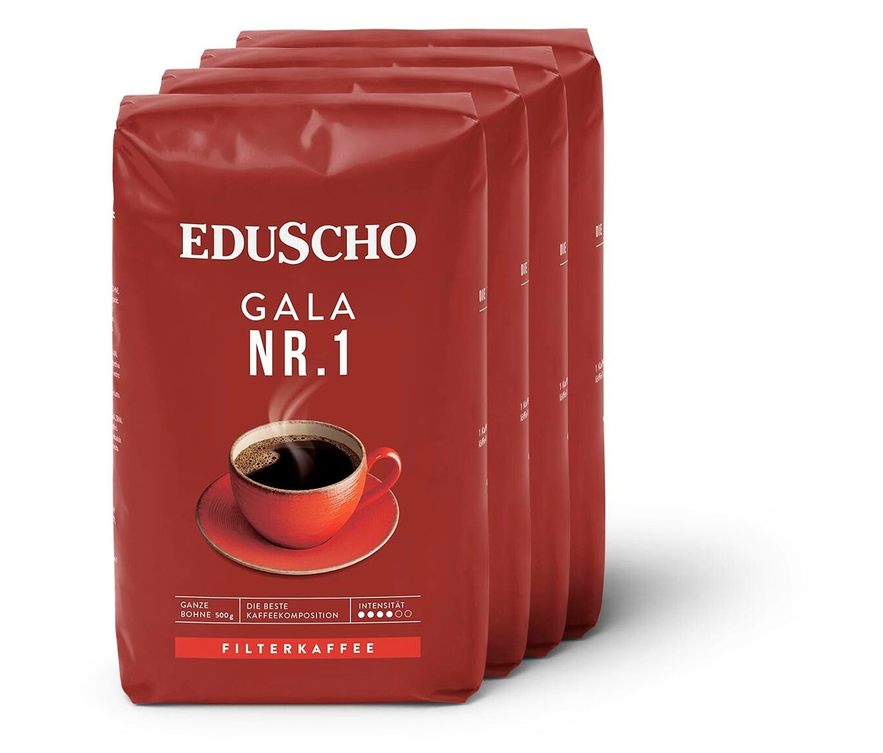 Vier Packungen 4x500g.A-Gala Nr.1 Bohne Kaffeebohnen.