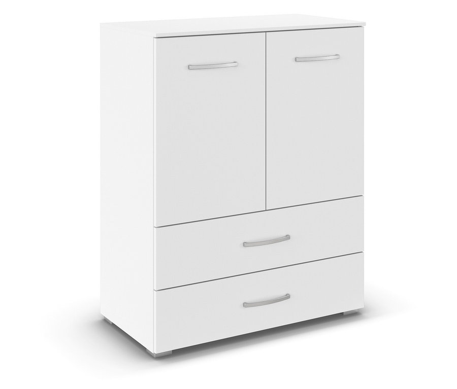Weiße rauch Kommode »Aditio« mit zwei Türen, zwei Schubladen, 93 x 119 cm.