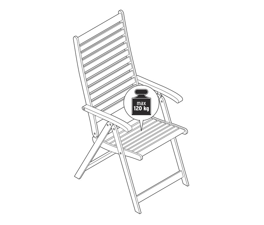 Illustration eines 6-fach verstellbaren Hochlehners.