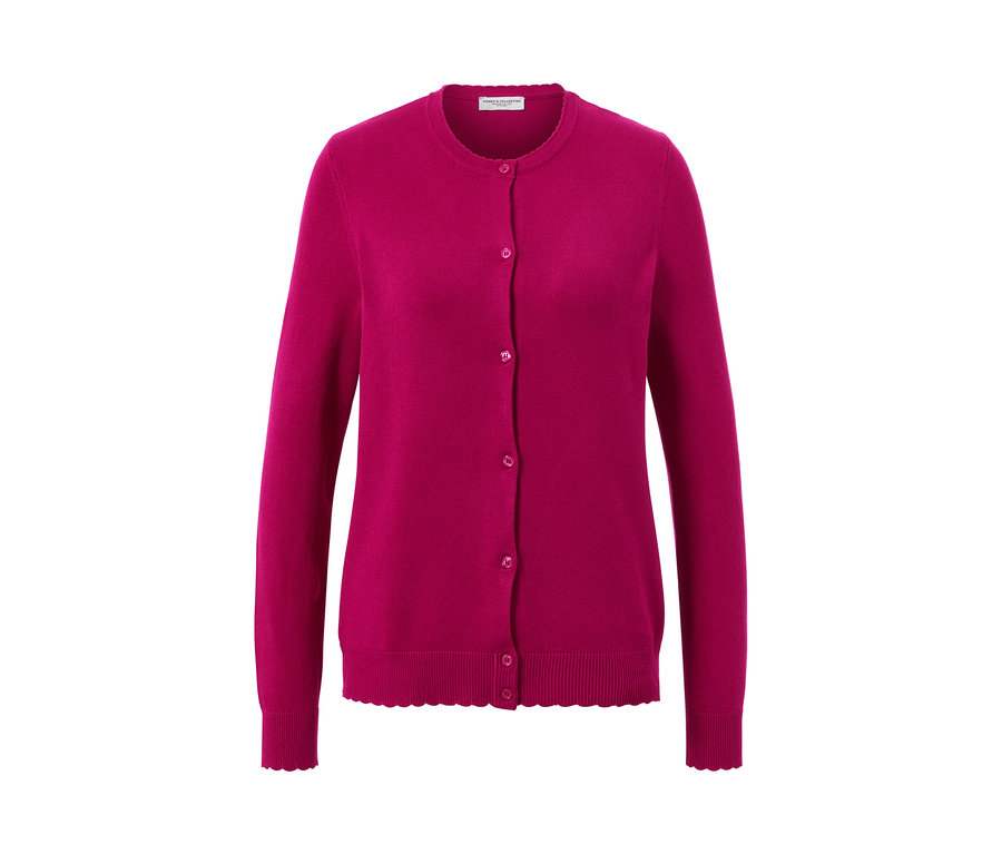 Feinstrick-Cardigan mit Wellenkante.