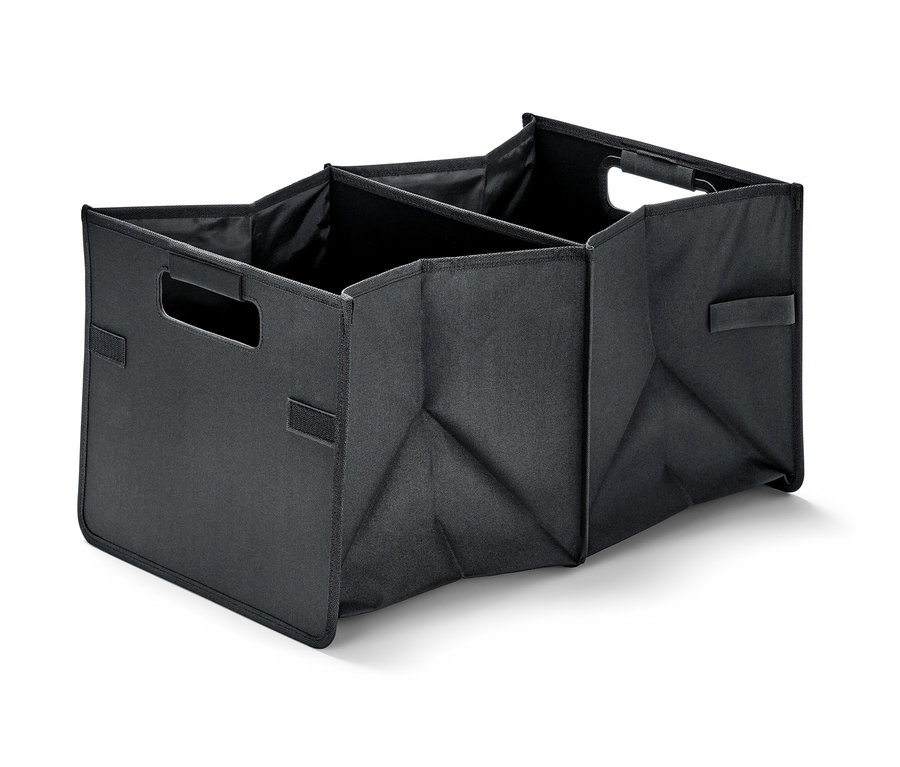 Eine schwarze Auto-Faltbox mit 2 Fächern.