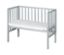 Graues roba 2-in-1-Beistellbett »safe asleep®«, taupe, mit weißer Matratze.