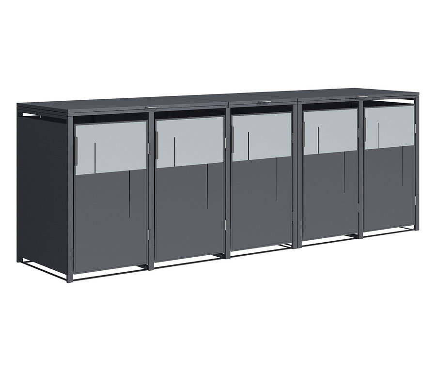 Graue Mülltonnenbox, 5er.
